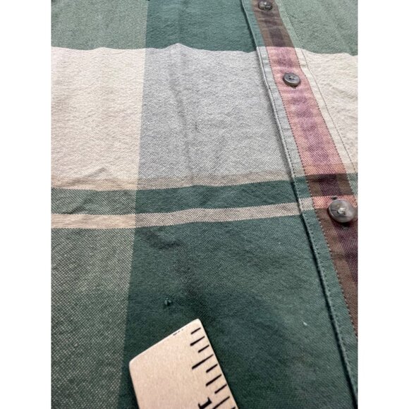 Twenty X Mens XL Green Brown Plaid Western Rodeo Ranch Hand Button-Up Shirt - Picture 7 of 8